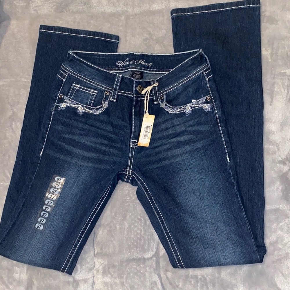 Wired Heart Women's Mid Rise Boot Cut Jeans Size 27